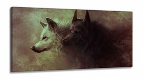 Quadro Decorativo Dois Lobos filme Séries 130x60 em Tecido Canvas Quadro Decorativo Dois Lobos filme Séries 130x60 em Tecido Canvas