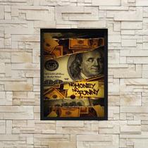 Quadro Decorativo Dollar No Money, No Funny 45x34cm - com vidro