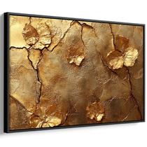 Quadro decorativo Dourado Encanto das Flores Eternas - Art Canvas