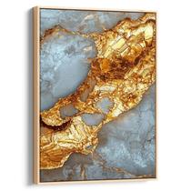 Quadro decorativo Dourado Fluxo das Rochas Celestiais - Art Canvas