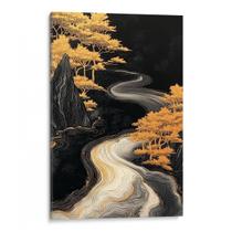 Quadro decorativo Dourado Riacho Serpenteando Por Entre Montanhas - Art Canvas Quadro decorativo Dourado Riacho Serpenteando Por Entre Montanhas - Art Canvas