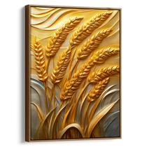 Quadro decorativo Dourado Sussurro do Campo ao Entardecer - Art Canvas