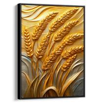 Quadro decorativo Dourado Sussurro do Campo ao Entardecer - Art Canvas