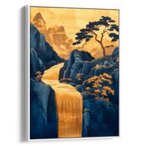 Quadro decorativo Dourado Véu que Abraça as Montanhas - Art Canvas