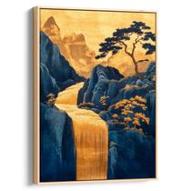 Quadro decorativo Dourado Véu que Abraça as Montanhas - Art Canvas