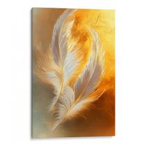 Quadro decorativo Dourado Voo das Plumas Celestiais - Art Canvas