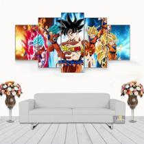 Quadro Decorativo Dragon Ball Super Goku 115x60 5 Peças N05