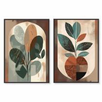 Quadro Decorativo Dupla 40x60 Folhagem Arte Pintura Quadro Decorativo Dupla 40x60 Folhagem Arte Pintura