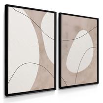 Quadro Decorativo Dupla Abstrato Moderno Casa Sala Grande 70x50 com Moldura Quadro Decorativo Dupla Abstrato Moderno Casa Sala Grande 70x50 com Moldura
