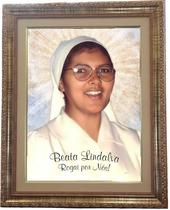 Quadro decorativo e religioso da Beata Lindalva Justo de Oliveira, modelo 01, Tamanho 53x43cm Angelus.