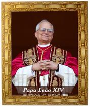 Quadro Decorativo e religioso do Papa Leão XIV, Modelo 01, Tamanho 30x25cm. Angelus.