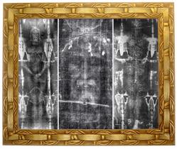 Quadro decorativo e religioso Do Santo Sudário, detalhado, modelo 01, tamanho 30x25cm. Angelus.