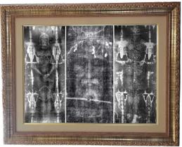 Quadro decorativo e religioso do Santo Sudário, detalhado, modelo 01, Tamanho 53x43cm. Angelus.