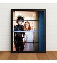 Quadro Decorativo Edward Mãos De Tesoura C/ Moldura E Vidro Preto Quadro Decorativo Edward Mãos De Tesoura C/ Moldura E Vidro Preto
