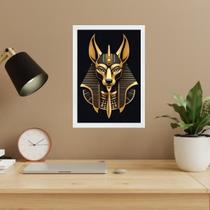Quadro Decorativo Egípcio Anubis Preto E Dourado 24X18Cm Quadro Decorativo Egípcio Anubis Preto E Dourado 24X18Cm