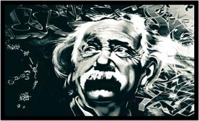 Quadro Decorativo Einstein Abstrato Física Matemática Laboratório Casa Quartos Com Moldura RC013