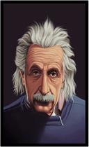 Quadro Decorativo Einstein Caricatura Física Matemática Laboratório Casa Quartos Com Moldura RC014