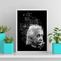 Quadro Decorativo Einstein Fórmulas 24x18cm - com vidro