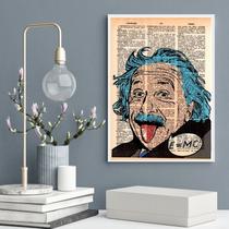 Quadro Decorativo Einstein- Pop Art 33x24cm - com vidro
