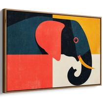 Quadro decorativo Elefante Abstrato em Blocos de Cor - Art Canvas