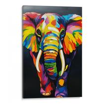 Quadro decorativo Elefante em Explosão de Cores Vivas - Art Canvas
