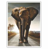Quadro Decorativo Elefante Frontal 90x60 para Sala Quarto Quadro Decorativo Elefante Frontal 90x60 para Sala Quarto