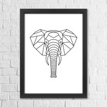 Quadro Decorativo Elefante Geométrico Para Sala e Para Quarto