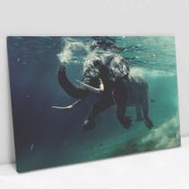 Quadro Decorativo Elefante Sobre as Águas em tela Canvas