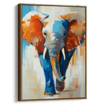 Quadro decorativo Elefante Vibrante em Movimento das Cores - Art Canvas