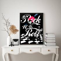 Quadro Decorativo Elvis RocknRoll 45x34cm - com vidro