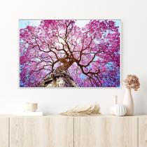 Quadro Decorativo Em Canvas Arvore Ipê Roxo Com Flores Roxas