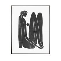 Quadro Decorativo Em Canvas Desenho Preto Mulher Sentada 100x80 cm M02 - D'Rossi Quadro Decorativo Em Canvas Desenho Preto Mulher Sentada 100x80 cm M02 - D'Rossi