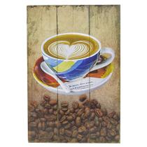 Quadro Decorativo Em Madeira Frases Café Modelo 3 20X30Cm