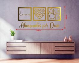 Quadro Decorativo em MDF Frase Dourada Abençoado por Deus” Decoração com Palavra de Fé - Parede - Laser Grafic Quadro Decorativo em MDF Frase Dourada Abençoado por Deus” Decoração com Palavra de Fé - Parede - Laser Grafic