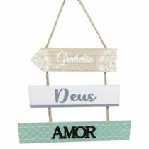 Quadro Decorativo Em Mdf -gratidao-deus-amor 31 Cm X 25,5 Cm