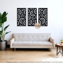 Quadro Decorativo em MDF Preto Laminado 3mm - Trio de Quadros Ully - Maitri Decor