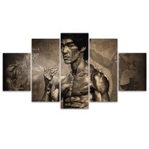 Quadro Decorativo em Mosaico MDF Bruce Lee 115x60cm Quadro Decorativo em Mosaico MDF Bruce Lee 115x60cm