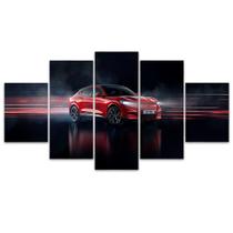 Quadro Decorativo em Mosaico MDF Carro Vermelho 2 115x60cm