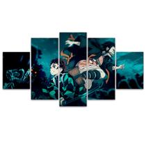 Quadro Decorativo em Mosaico MDF Demon Slayer 115x60cm Quadro Decorativo em Mosaico MDF Demon Slayer 115x60cm