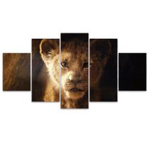 Quadro Decorativo em Mosaico MDF Rei Leão Simba 115x60cm