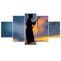 Quadro Decorativo em Mosaico MDF Samurai Pôr do Sol 115x60cm Quadro Decorativo em Mosaico MDF Samurai Pôr do Sol 115x60cm