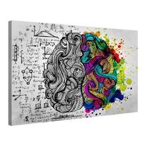 Quadro Decorativo em Tela Cerebro Razão Emoção Jovem Pensador Consultório