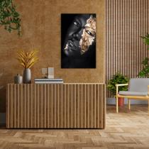 Quadro Decorativo em Tela Moderna Mulher Negra Luxo 100x60cm para Sala Recepção Escritório Quarto
