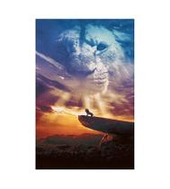 Quadro Decorativo em Tela Paisagem com Rosto do Leão 100x60cm para Sala Recepção Escritório Quarto