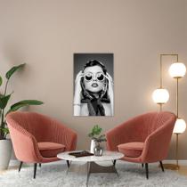 Quadro Decorativo em Tela Retro Face Mulher 100x60cm para Sala Recepção Escritório Quarto