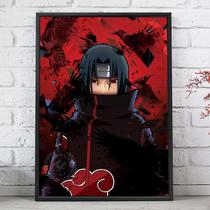 Quadro Decorativo Emoldurado Anime Naruto Uchiha Itachi Para sala quarto