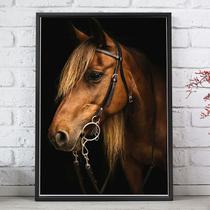 Quadro Decorativo Emoldurado Fotografia Cavalo Marrom Para sala quarto