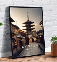 Quadro Decorativo Emoldurado Kyoto Japão Paisagem Cidade Arte