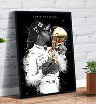Quadro Decorativo Emoldurado Lewis Hamilton Piloto Formula 1 Art - Tribos