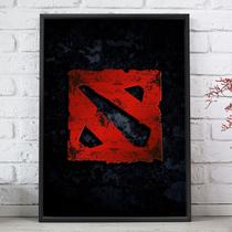 Quadro Decorativo Emoldurado Logo Game Dota 2 Para sala quarto